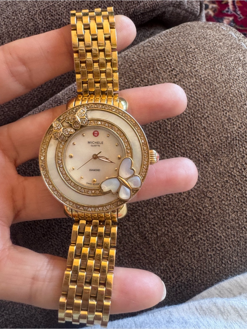 Michele Cloette Butterfly Limited Edition Diamond Watch 36mm 150 Diamonds - Picture 13 of 14